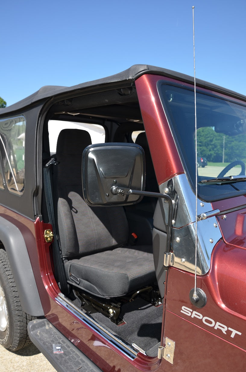 JEEP CJ/YJ/TJ/JK Outback Mirrors Pair 76-18 CJ and Wrangler YJ/TJ/JK Powdercoat Black Kentrol-4