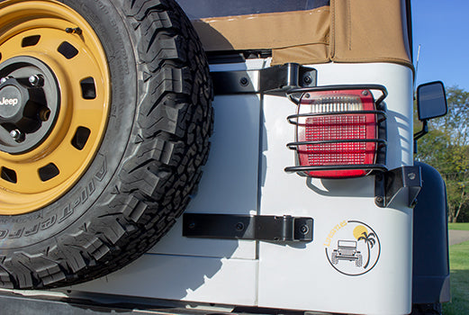 Jeep CJ/YJ Tailgate Tire Stop 76-95 CJ and Wrangler YJ Powdercoat Black Kentrol-5