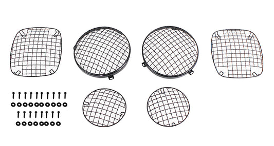 Jeep CJ Wire Mesh Guard Set 6 Pieces 76-86 CJ Powdercoat Black Kentrol-1