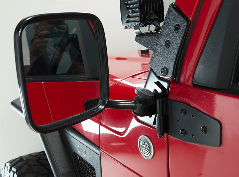 Jeep TJ/JK E-Z Detach Mirrors Pair 97-18 Wrangler TJ/JK Powdercoat Black Kentrol-3