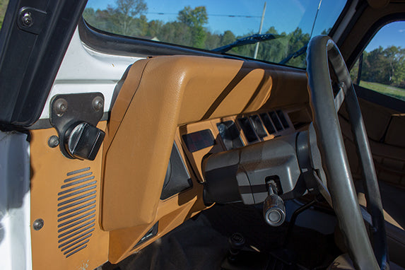 Kentrol Jeep CJ/YJ Windshield Knobs Pair 76-95 CJ and Wrangler YJ Powdercoat Black Kentrol