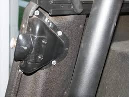 Jeep CJ/YJ Interior Door Latch Brackets Pair 81-95 CJ and Wrangler YJ Powdercoat Black Kentrol-5