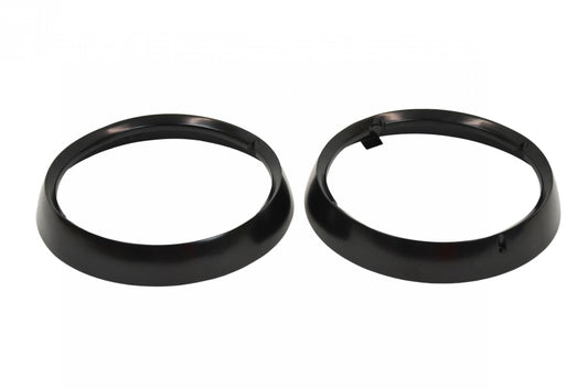 Jeep CJ Headlight Bezels Pair 72-86 CJ Powdercoat Black Kentrol-1