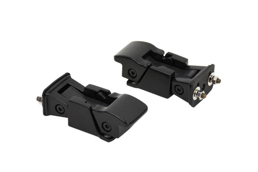 Jeep CJ/YJ Hood Catch Pair TJ Style 42-95 CJ and Wrangler YJ Powdercoat Black Kentrol-1