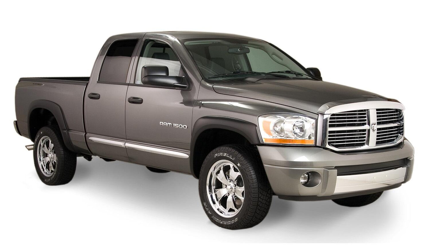 Black OE Style Smooth Finish 4-Piece Fender Flare Set For 2002-2008 Dodge Ram 1500 2003-2009 Ram 2500, 3500 Fits 97.9/98.3 Inch Bed Bushwacker-3