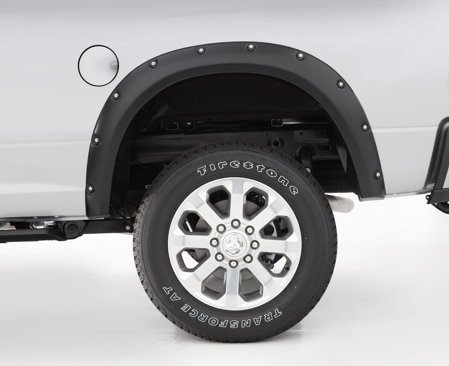 Black Pocket/Rivet Style Smooth Finish 4-Piece Fender Flare Set For 2019-2026 Ram 2500/3500, Includes Dually Bushwacker-2