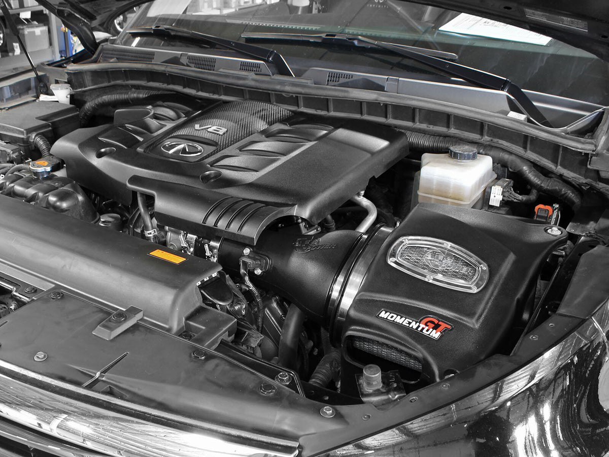 Momentum GT Cold Air Intake System w/ Pro Dry S Filter Nissan Armada 17-24/Nissan Patrol 10-24 (Y62)/Infiniti QX80 14-24/Infiniti QX56 11-13 V8-5.6L aFe Power-6