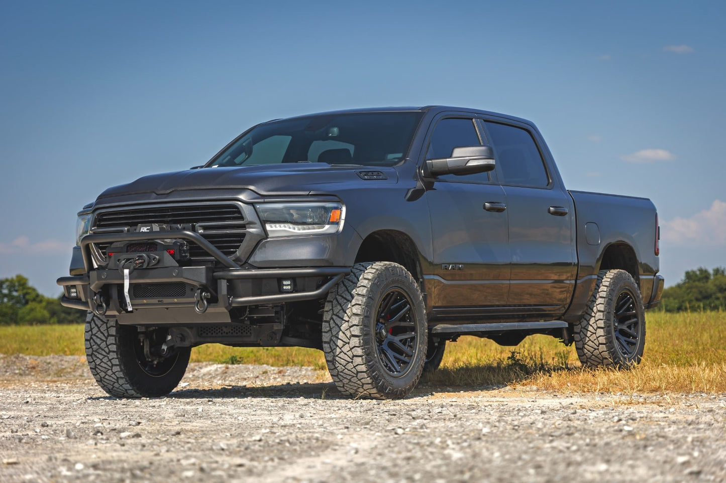 Front Bumper Tubular Winch Mount Ram 1500 2WD/4WD (2019-2024) Rough Country-5