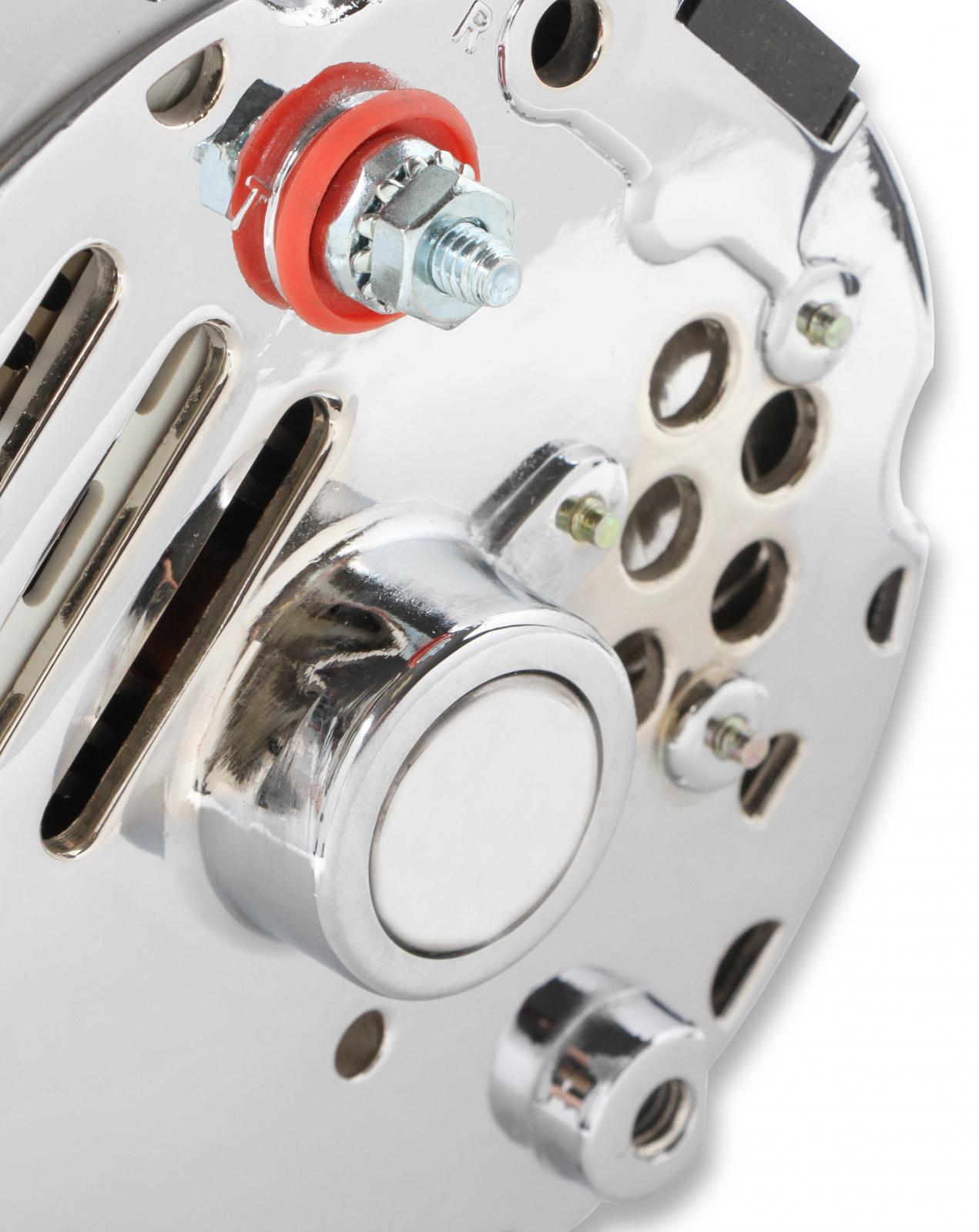 Chrome Alternator Late GM-Delco 80 Amp Single Groove Mr Gasket-5