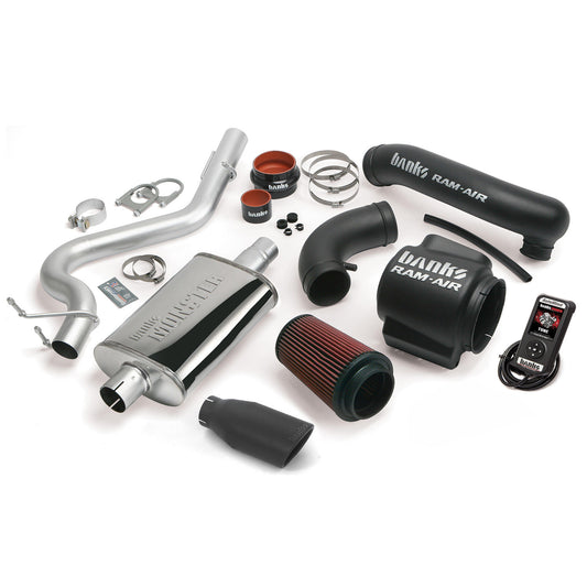 Stinger Bundle System W/Single Exit Exhaust Black Tip 04-06 Jeep 4.0L Wrangler Banks Power-1
