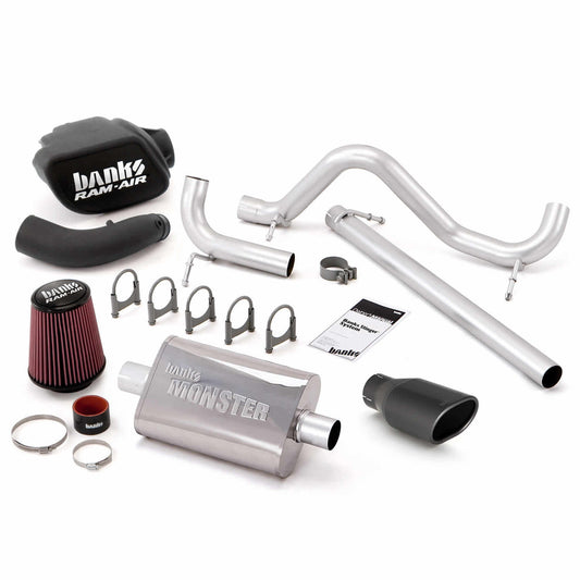 Stinger Bundle System No AutoMind W/Single Exit Exhaust Black Tip 07-11 Jeep 3.8L Wrangler JK Banks Power-1