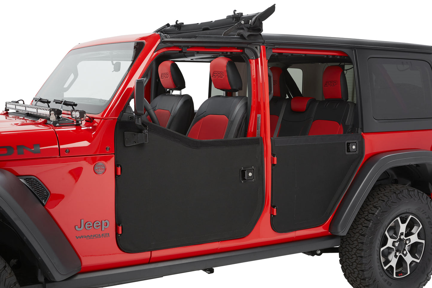 Bestop Jeep Doors Full 2-Piece Fabric Doors For Jeep 2020-2024 Gladiator Clear Vinyl Front Pair Bestop