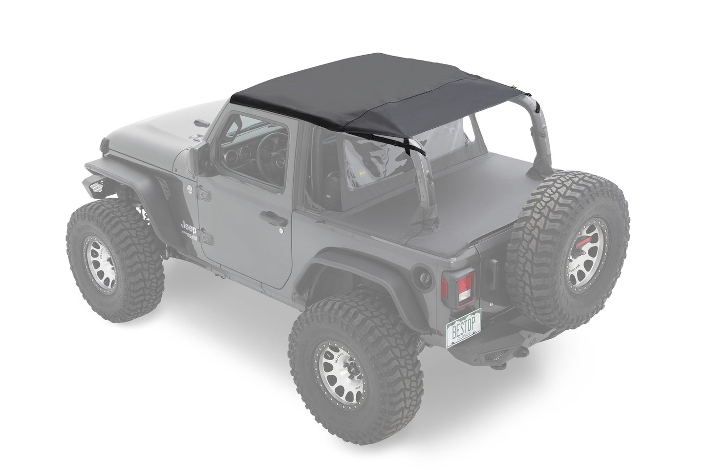 Jeep Bikini Top Header Safari Cable Style Bikini Tops For Jeep 2018-2023 Wrangler JL 2 Door Bestop-4