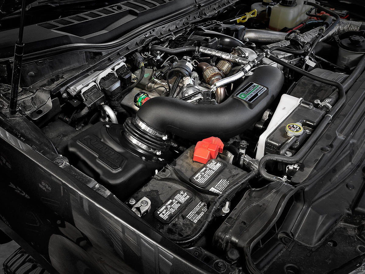 Quantum Cold Air Intake System w/ Pro Dry S Filter Ford Diesel Trucks 17-19 V8-6.7L (td) aFe Power-6