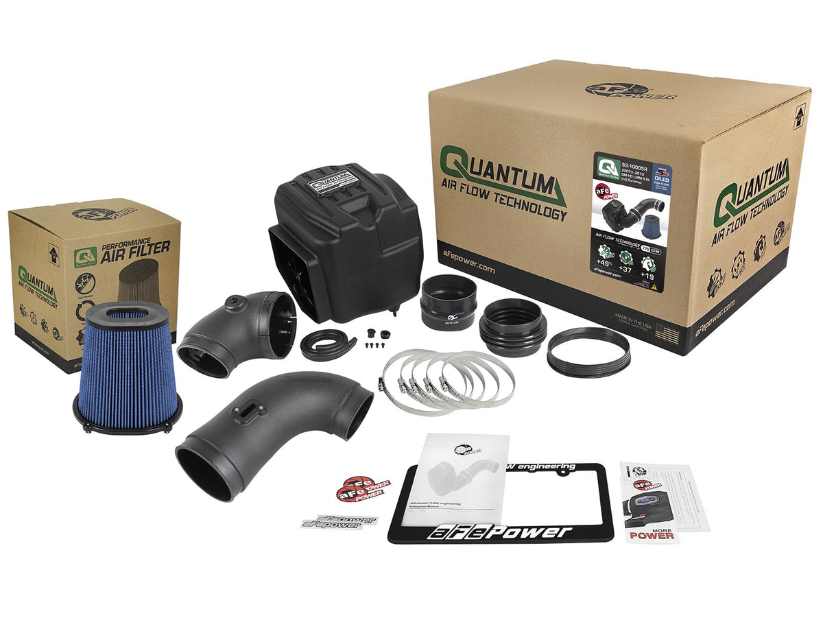 Quantum Cold Air Intake System w/ Pro 5R Filter GM Diesel Trucks 07.5-10 V8-6.6L (td) Lmm aFe Power-5