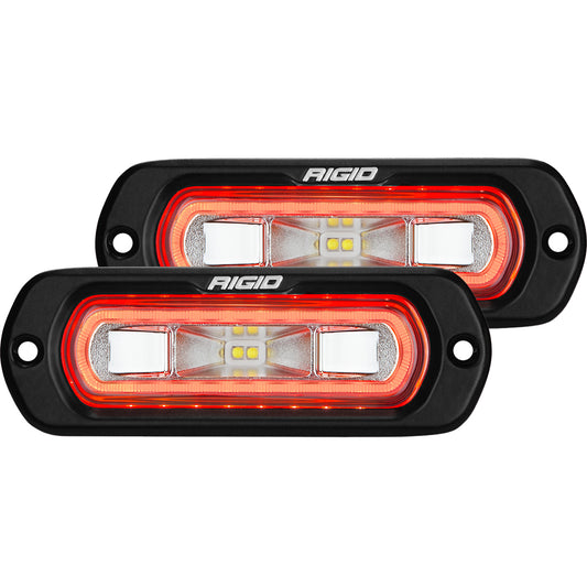 SR-L Series Off-Road Spreader Pod 3 Wire Flush Mount With Halo Pair Rigid Industries-1