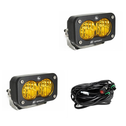 LED Work Light Amber Lens Pair S2 Sport Baja Designs-1