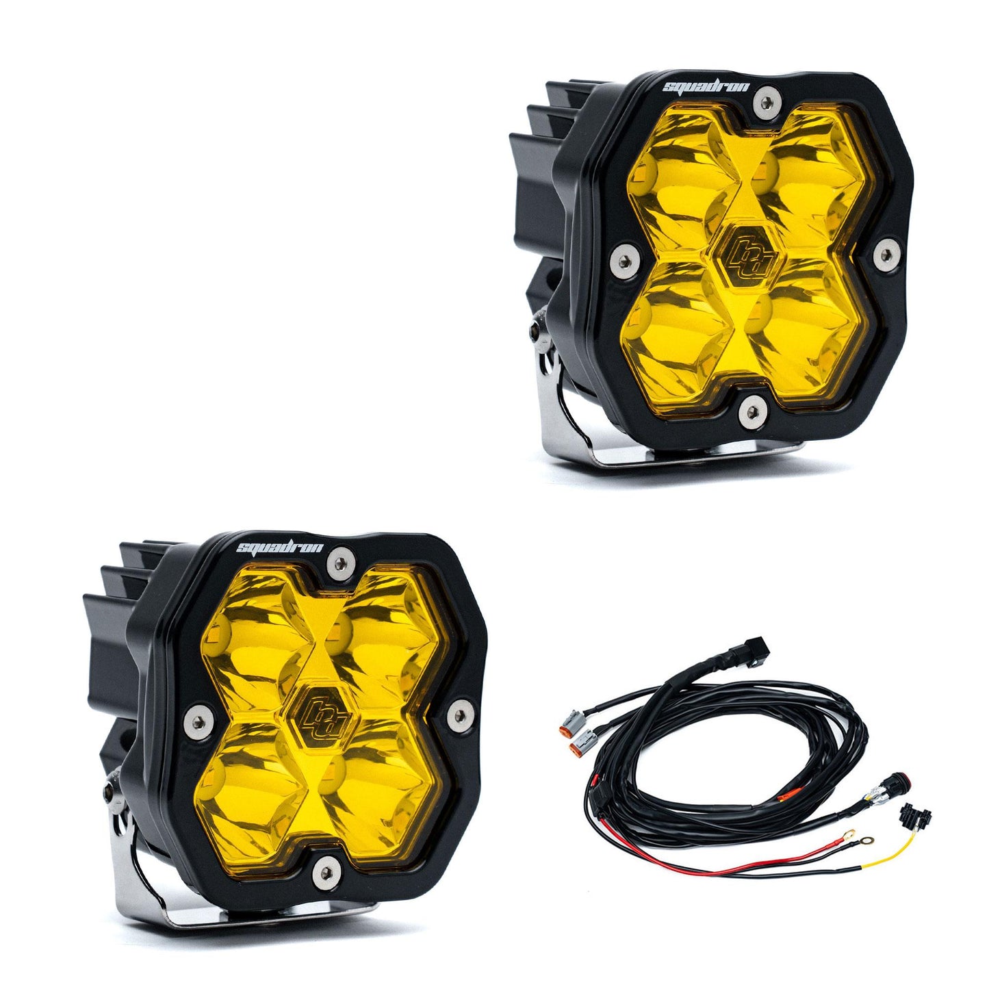 Squadron 2.0 Sport Black LED Auxiliary Light Pod Pair Universal Amber Baja Designs-3