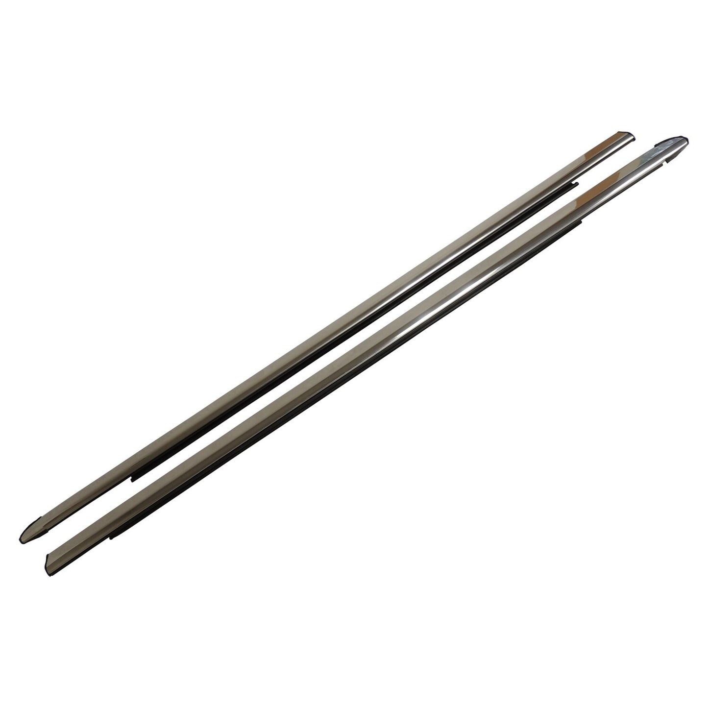 Front Outer Chrome Door Glass Weatherstrip Set for 2005-2007 WK Grand Cherokee Crown Automotive