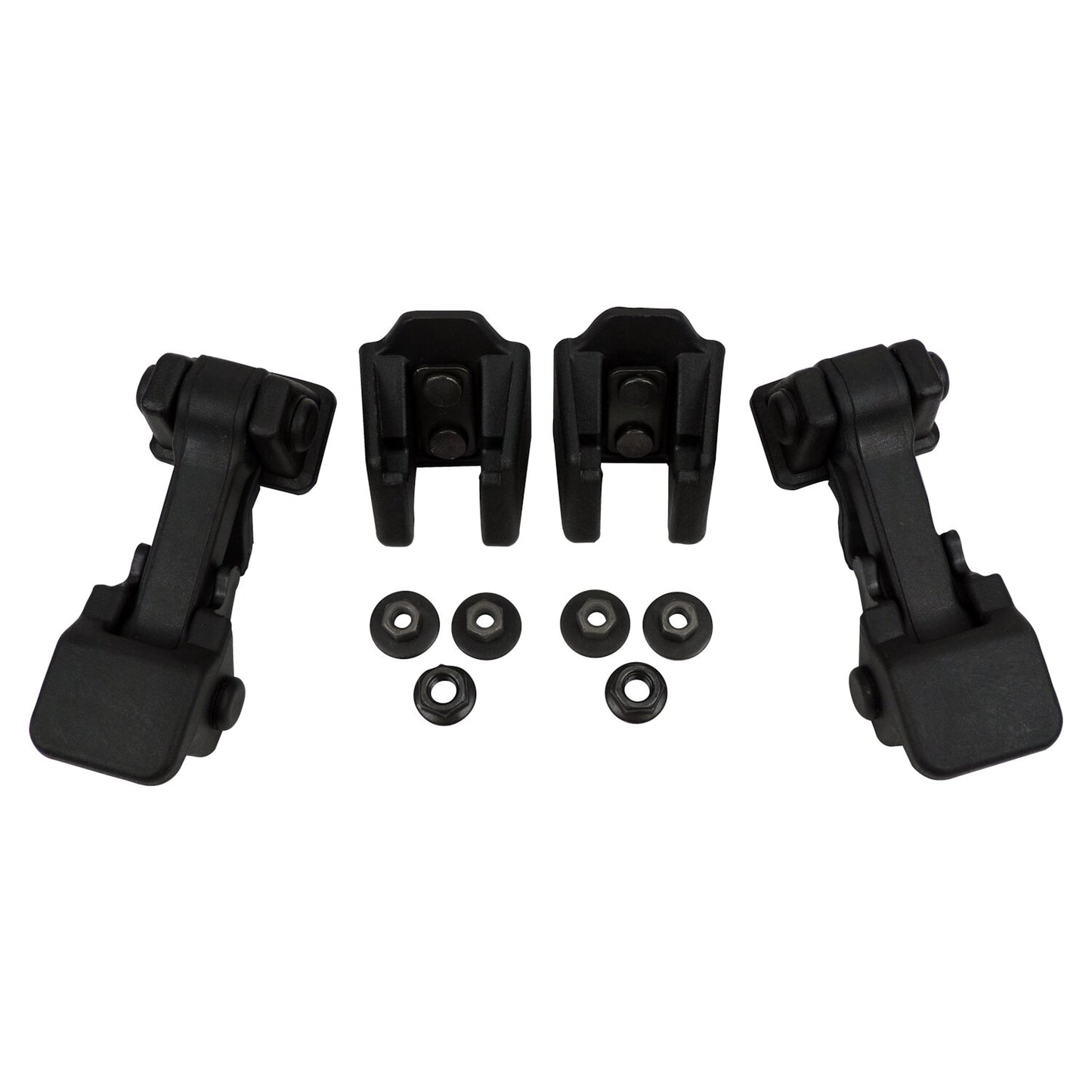Hood Catch Kit for 2007-2018 Jeep JK Wrangler, Black Plastic Crown Automotive