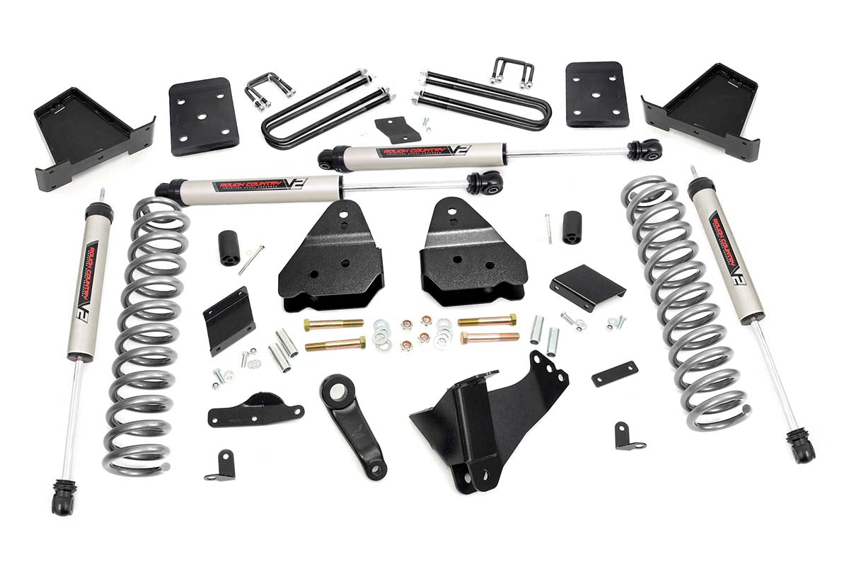 Rough Country 4.5 Inch Suspension Lift Kit w/V2 Shocks 15-16 F-250 4WD Rough Country