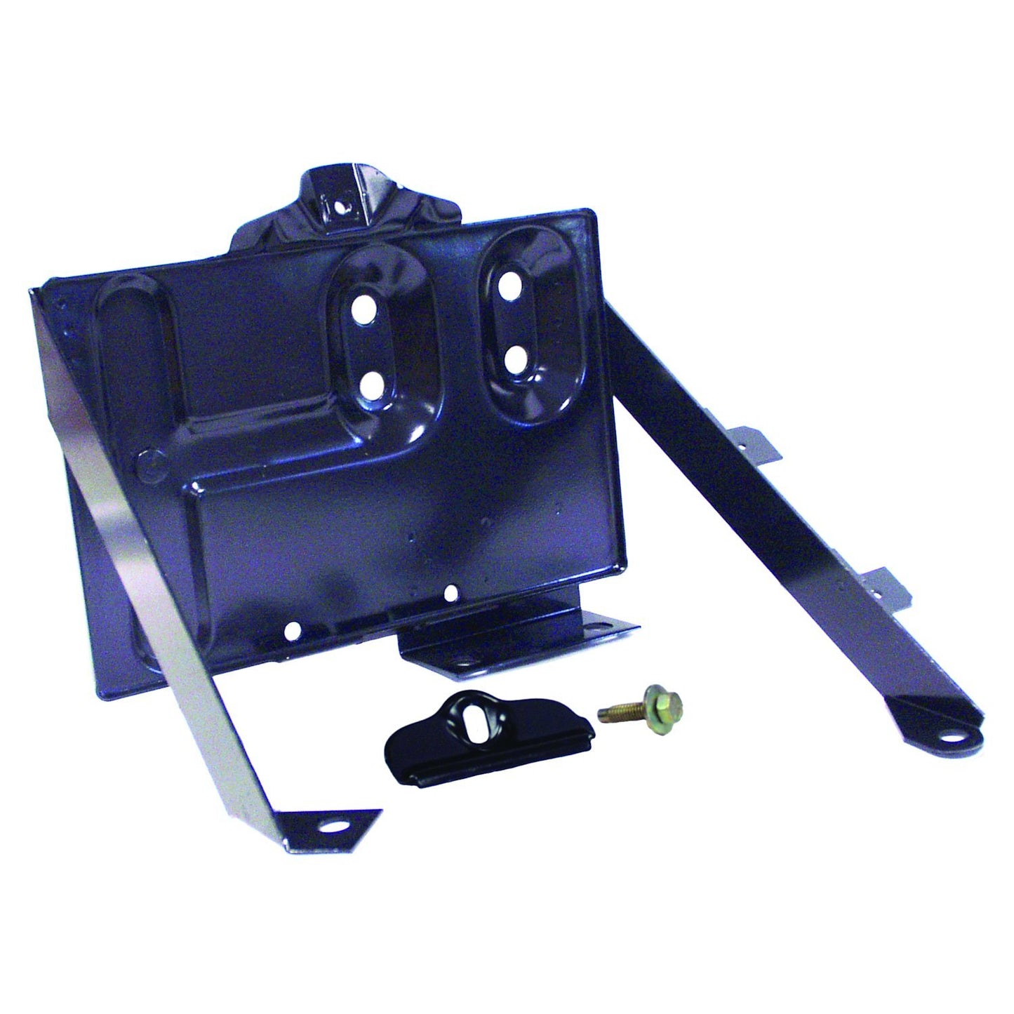 Black Battery Tray & Clamp for 76-86 Jeep CJ-5, CJ-7, CJ-8, Incl. Bolt Crown Automotive