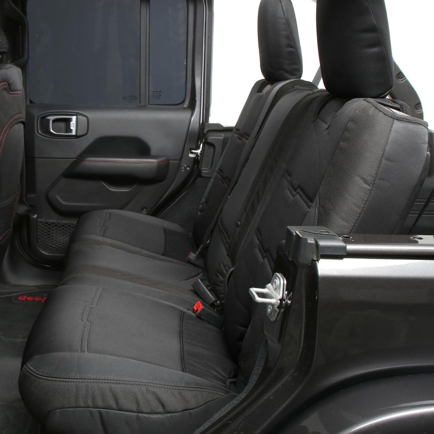 Gen2 Neoprene Front and Rear Seat Cover Kit Black/Black 2020-2023 Jeep Gladiator Smittybilt-4