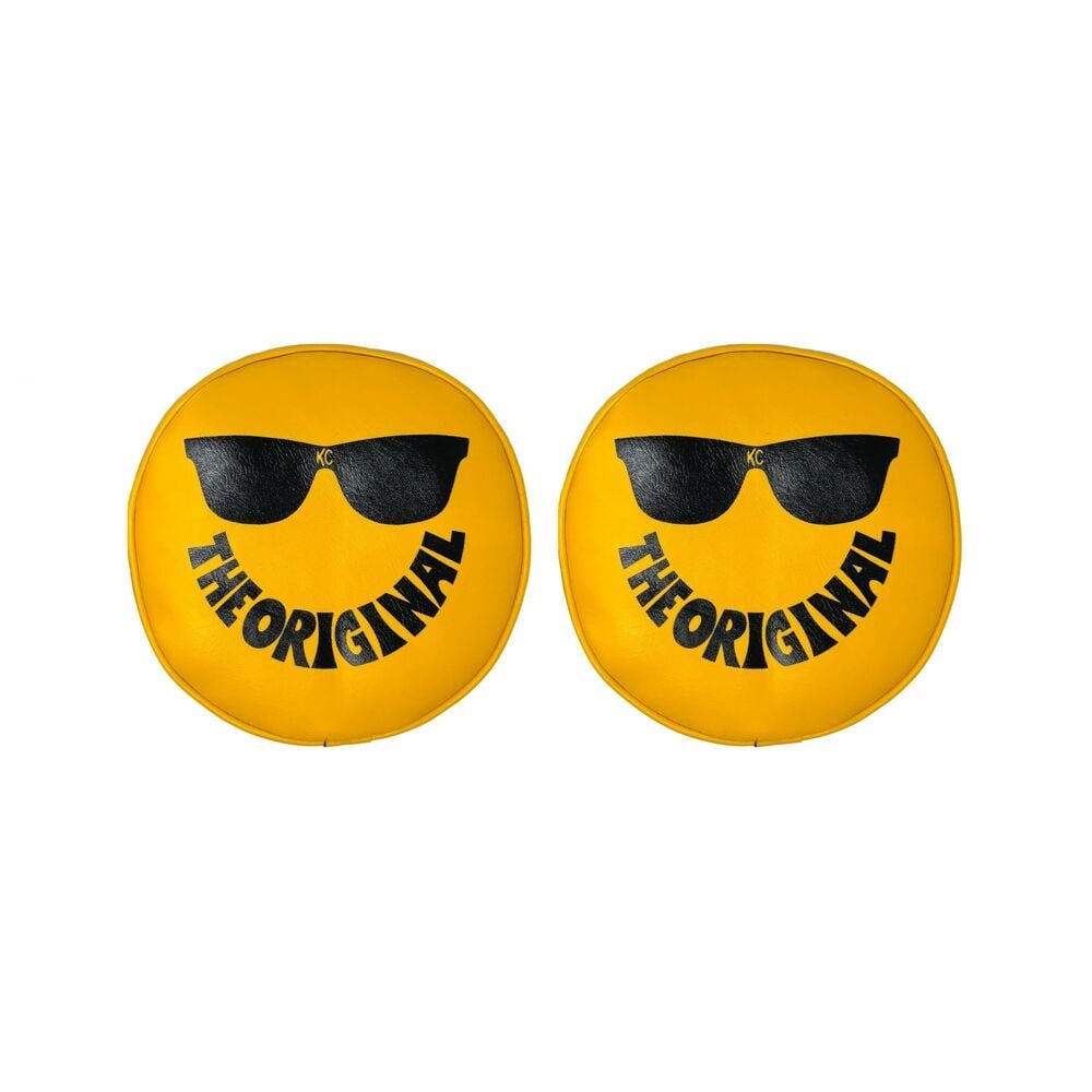 Head Light Cover 8 Inch Yellow Smiley Pair Cover KC Hilites