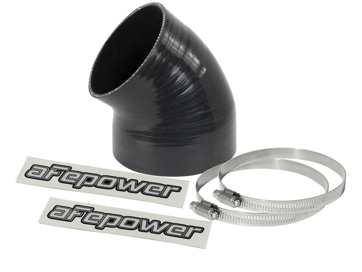 Magnum Force Cold Air Intake System Spare Parts Kit (4-1/8 Inch ID to 3-1/2 Inch ID x 49 Deg.) Elbow Reducing Coupler - Black aFe Power
