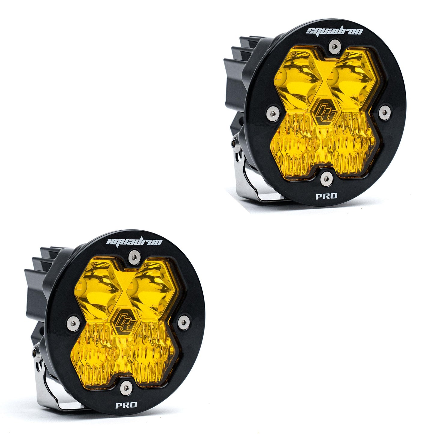 Squadron-R 2.0 Pro Black LED Auxiliary Light Pod Pair (No Harness) Universal Amber Baja Designs-1