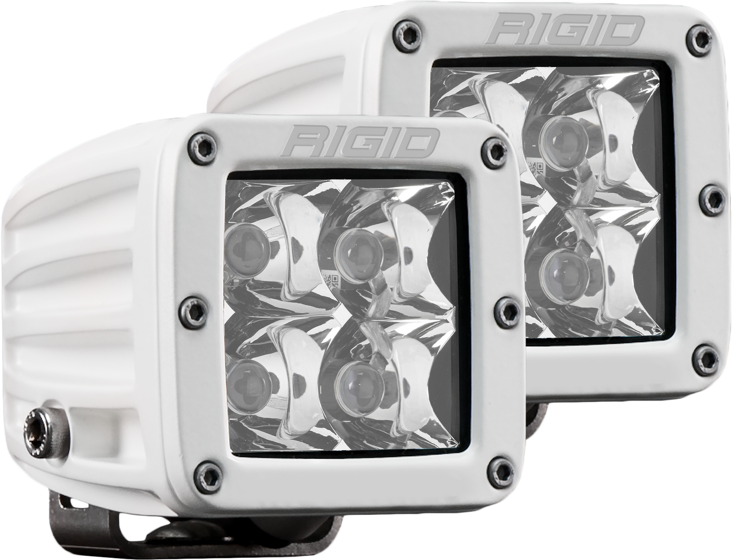 Hybrid Spot Surface Mount White Housing Pair D-Series Pro Rigid Industries
