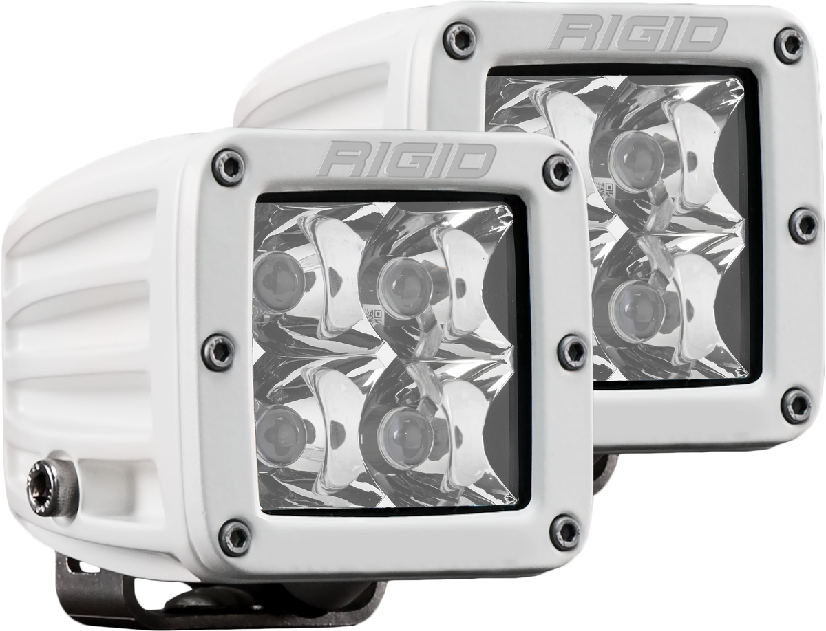 Hybrid Spot Surface Mount White Housing Pair D-Series Pro Rigid Industries