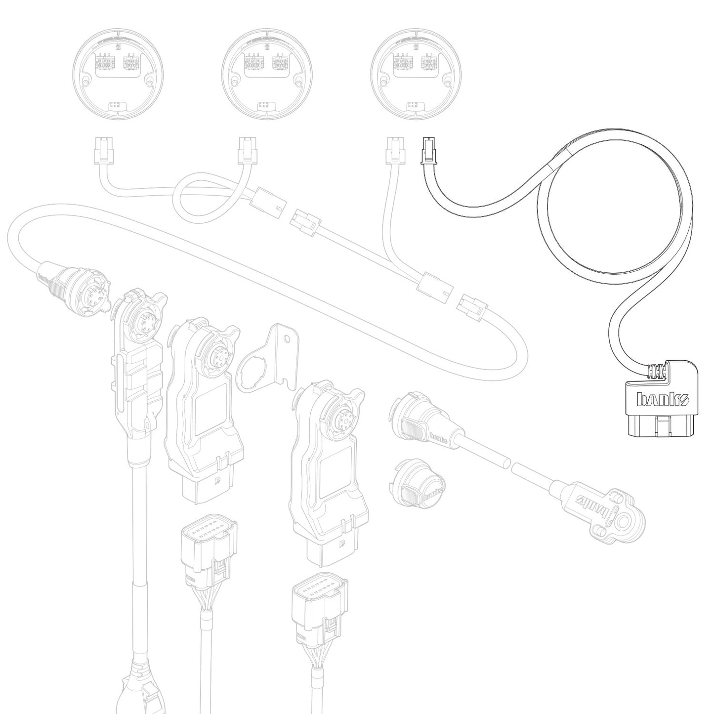OBD-II Cable CAN Bus for iDash Banks Power-3