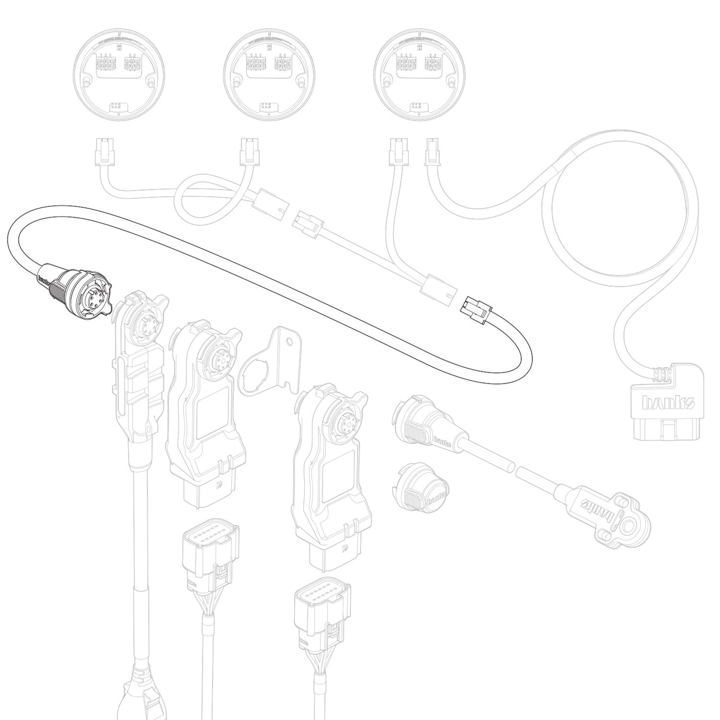 B-Bus Starter Cable for iDash 1.8 Banks Power-1