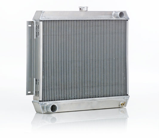 Downflow Radiator Direct-Fit Polished Finish for 46-52 Ford F100 Pickup Truck w/Std Trans Radiator Be Cool-1