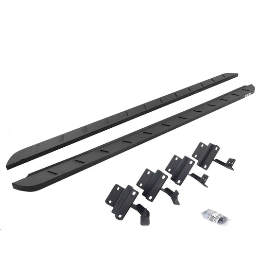 RB10 Slim Line Running Boards With Mounting Brackets Textured Black 2017-2026 Ford F-150/F-250/F-350 Go Rhino-1
