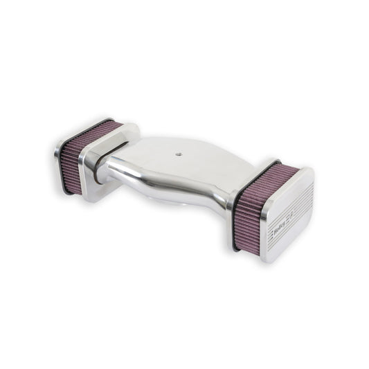 Powercharger Air Cleaner Hi Tek Air Cleaner Assembly, Low Profile, Highly Polished, (7.8 x18.3x3) Holley-1