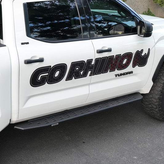 RB30 Running Boards with Mounting Bracket Kit Protective Bedliner Coating 2022-2025 Toyota Tundra Go Rhino-1