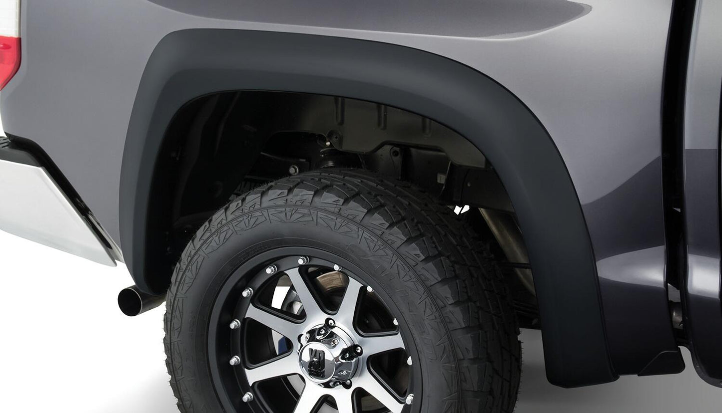 Black Extendafender Style Smooth Finish Rear Fender Flares For 2004-2015 Nissan Titan W/O Lock Box Bushwacker