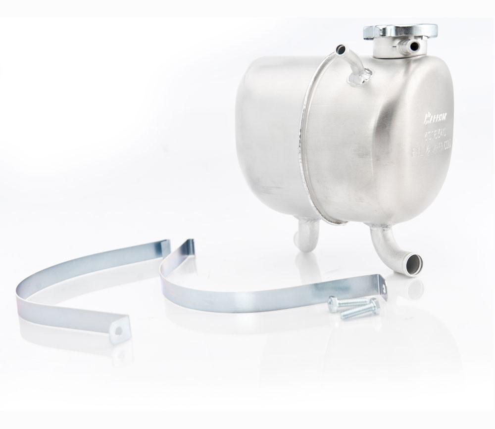 68-72 GM Surge Tank w/Cadmium Finish Cap and Mounting Strap Natural Finish Radiator Be Cool