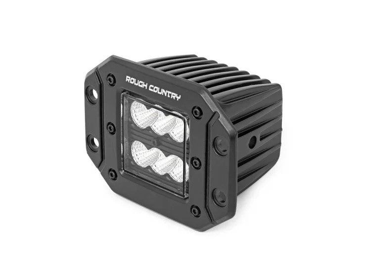 Rough Country 2 Inch Square Flush Mount Cree LED Lights Pair Black Series Rough Country