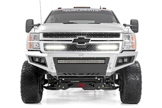 Mesh Grille w/Dual 12 Inch Black Series LEDs 11-14 Silverado HD Rough Country-1