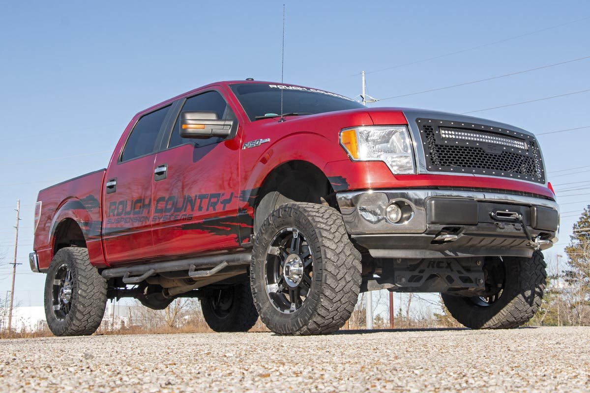 Mesh Grille 30 Inch Dual Row LED Chrome White DRL 09-14 Ford F-150 Rough Country-4
