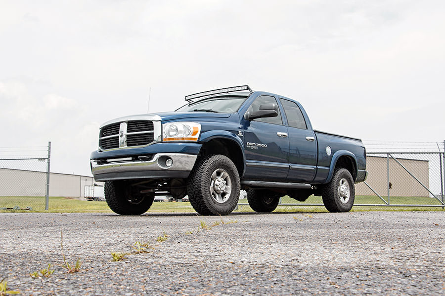 LED Light Mounts Upper Windshield 54 Inch Curved Ram 2500/3500 (03-10) Rough Country-2