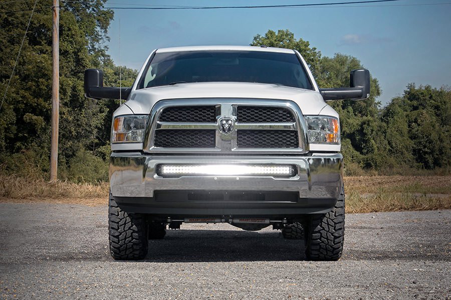 Rough Country Dodge 40 Inch Curved LED Light Bar Hidden Bumper Mounts 10-18 RAM 2500/3500 Rough Country