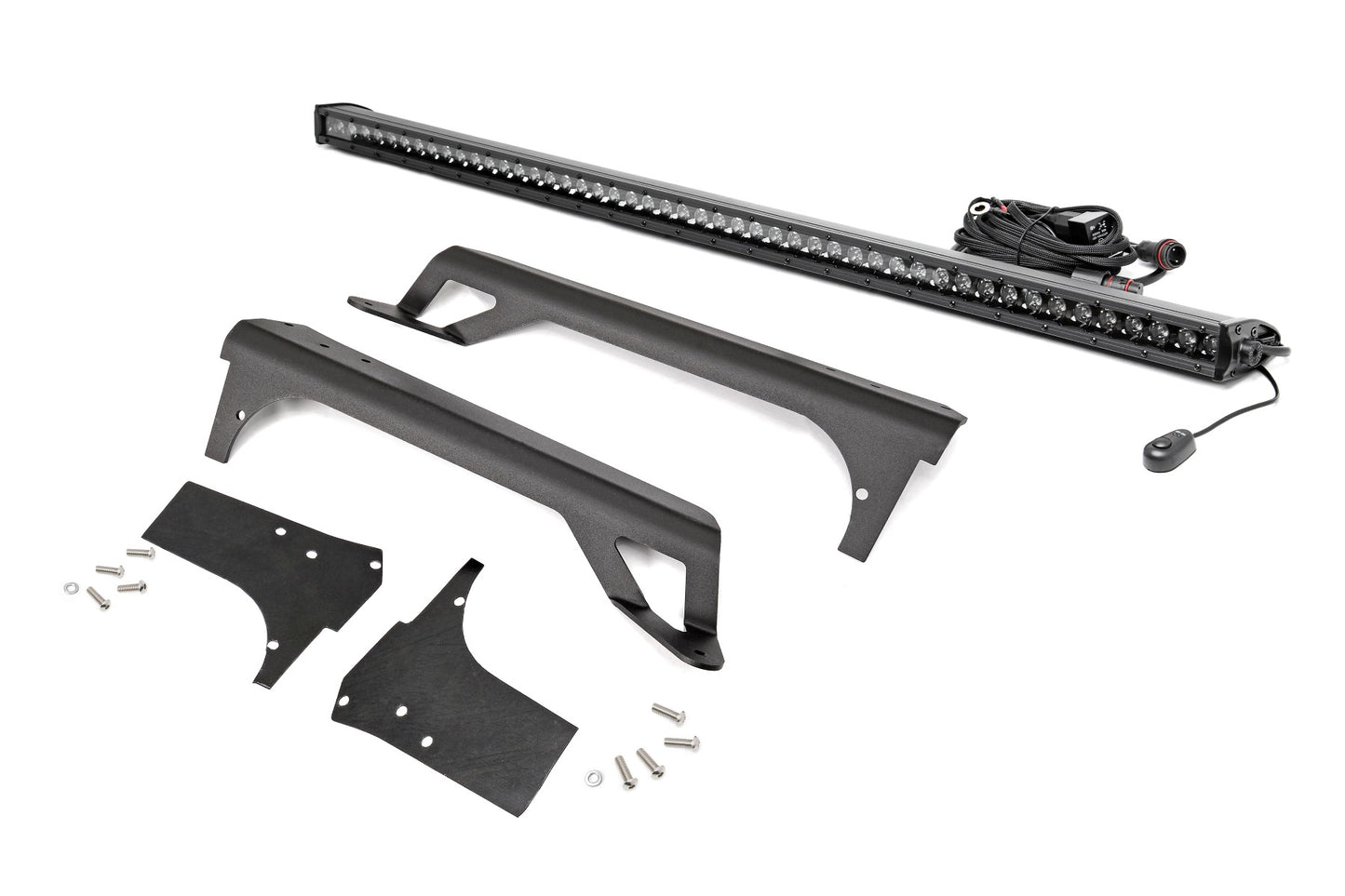 LED Light Kit Windshield Mount 50 Inch Black Single Row Jeep Wrangler TJ (97-06) Rough Country