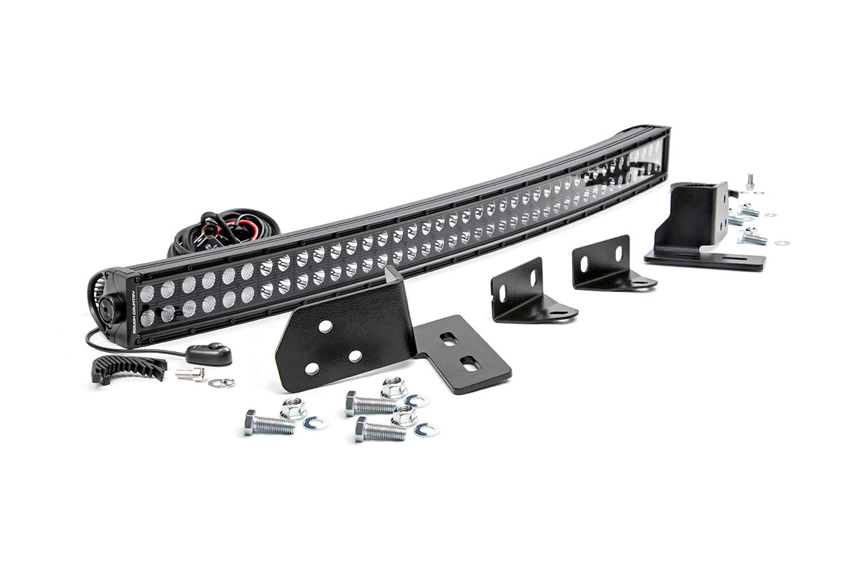 Rough Country Ford 40 Inch Curved LED Light Bar Bumper Kit Black Series 11-16 F-250 Super Duty Rough Country
