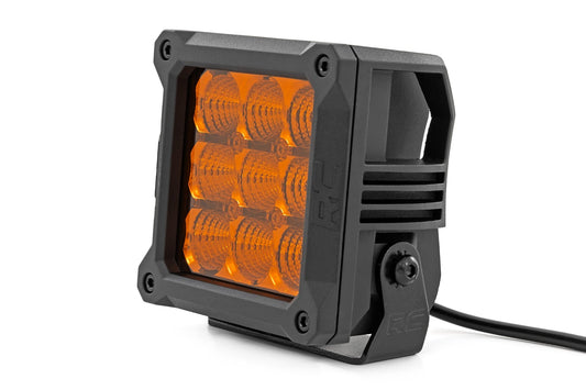 4 Inch LED Amber Light Pods Square Amber DRL Pair Rough Country-1