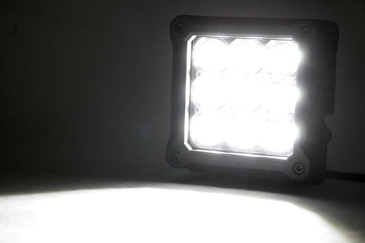 4 Inch Chrome Series LED Light Pods Square White DRL Pair Rough Country-1