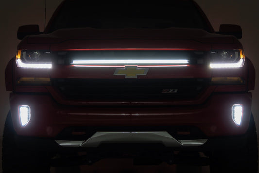 LED Light Kit Grille Mount 30 Inch DRL Chevy Silverado 1500 (16-18) Rough Country-1